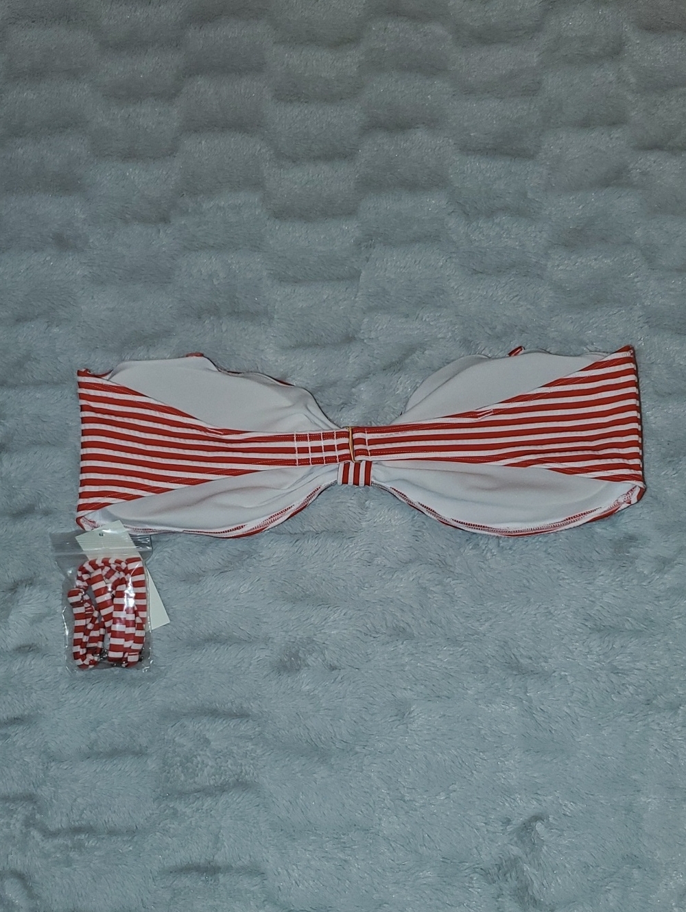 NWT Abercrombie & Fitch Striped Bikini Top with Solid White Bottom Size XL - Picture 10 of 12